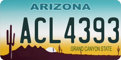 AZ license plate ACL4393