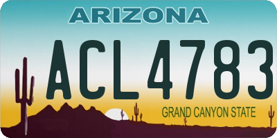 AZ license plate ACL4783
