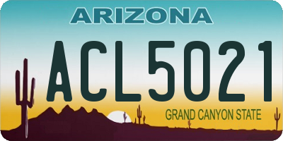 AZ license plate ACL5021