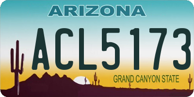 AZ license plate ACL5173