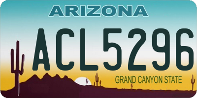 AZ license plate ACL5296
