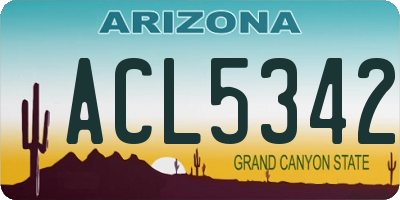 AZ license plate ACL5342