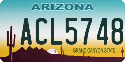 AZ license plate ACL5748