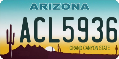 AZ license plate ACL5936