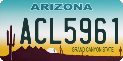 AZ license plate ACL5961