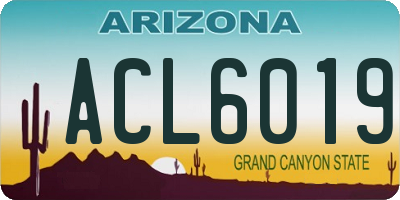 AZ license plate ACL6019