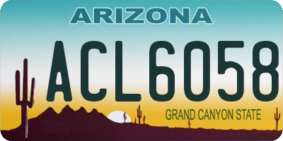 AZ license plate ACL6058