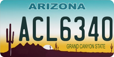 AZ license plate ACL6340