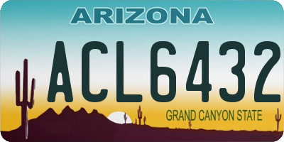 AZ license plate ACL6432