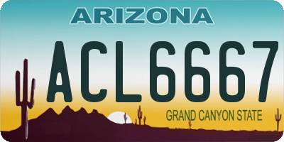 AZ license plate ACL6667
