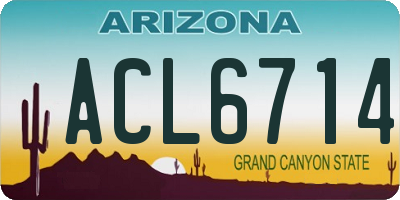 AZ license plate ACL6714