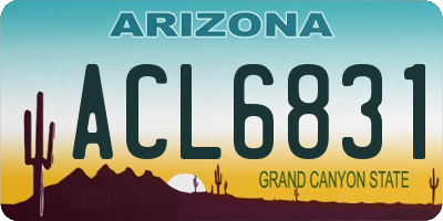 AZ license plate ACL6831