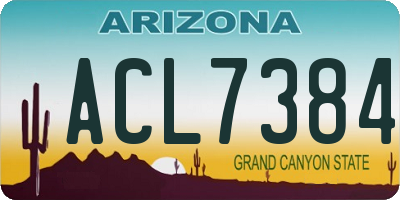 AZ license plate ACL7384