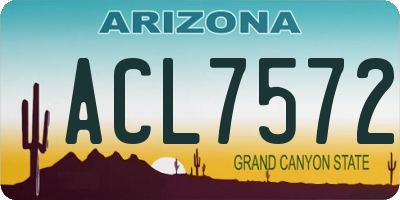 AZ license plate ACL7572