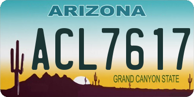 AZ license plate ACL7617