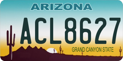 AZ license plate ACL8627