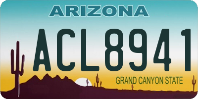 AZ license plate ACL8941