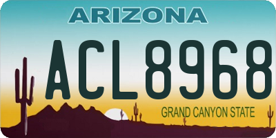 AZ license plate ACL8968