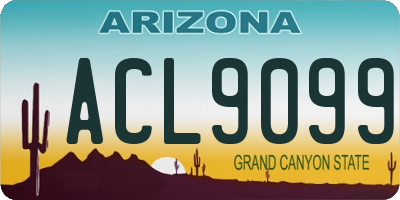 AZ license plate ACL9099