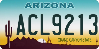 AZ license plate ACL9213