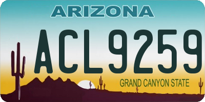 AZ license plate ACL9259