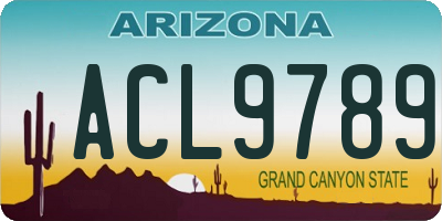 AZ license plate ACL9789