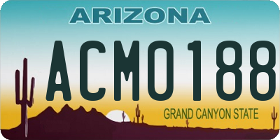 AZ license plate ACM0188