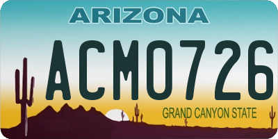 AZ license plate ACM0726