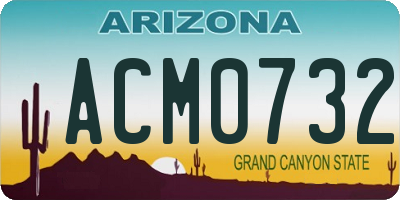 AZ license plate ACM0732