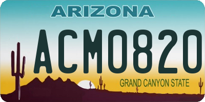 AZ license plate ACM0820