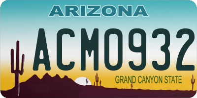AZ license plate ACM0932