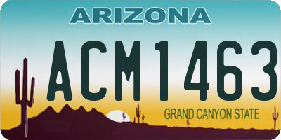 AZ license plate ACM1463