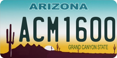 AZ license plate ACM1600
