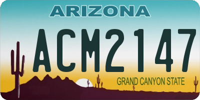 AZ license plate ACM2147