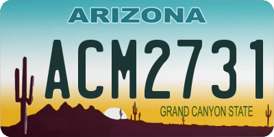 AZ license plate ACM2731
