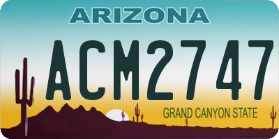 AZ license plate ACM2747