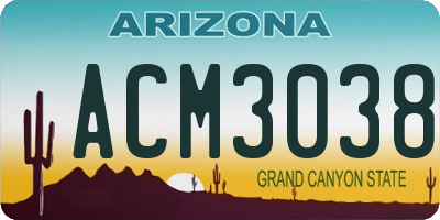 AZ license plate ACM3038