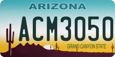 AZ license plate ACM3050
