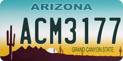 AZ license plate ACM3177