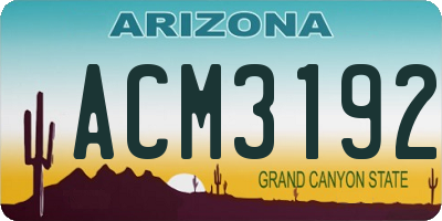 AZ license plate ACM3192