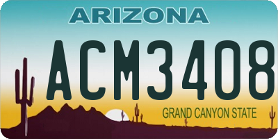 AZ license plate ACM3408