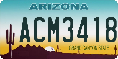 AZ license plate ACM3418