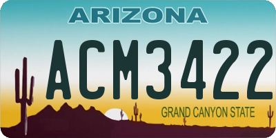 AZ license plate ACM3422