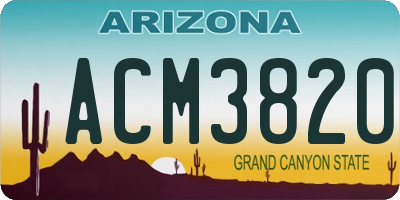 AZ license plate ACM3820