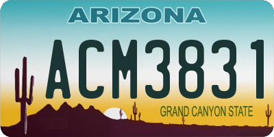 AZ license plate ACM3831