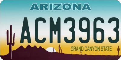 AZ license plate ACM3963