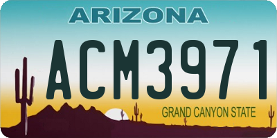 AZ license plate ACM3971
