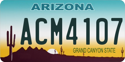 AZ license plate ACM4107