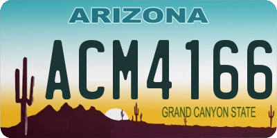AZ license plate ACM4166
