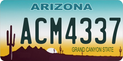 AZ license plate ACM4337